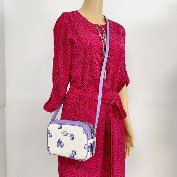 Coach CR176 Mini Jamie Camera Bag In Signature Canvas With Blueberry - Picture 1 of 5